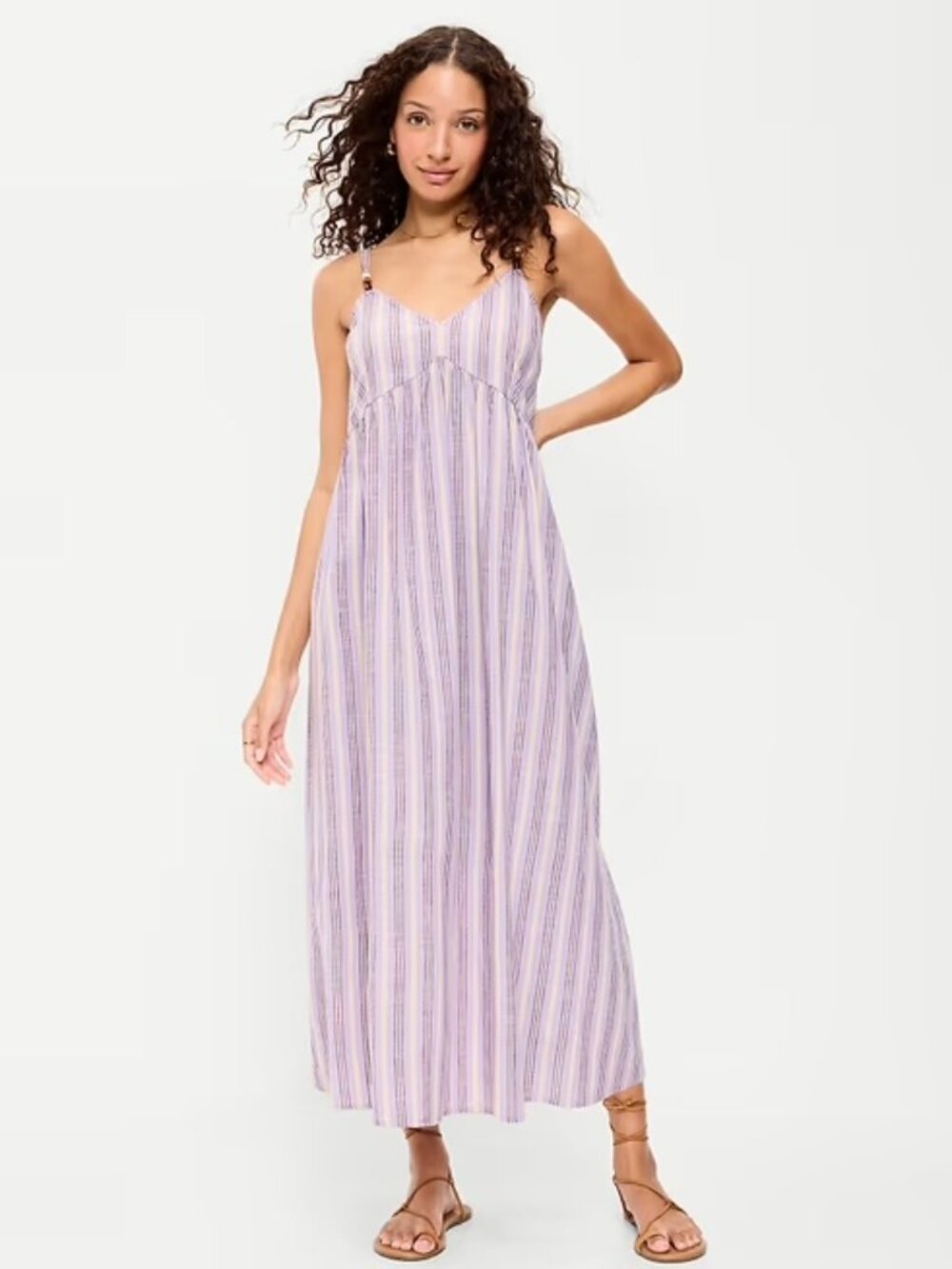 NWT Old Navy Sleeveless Boho Maxi Dress - Purple Stripe - Size Small